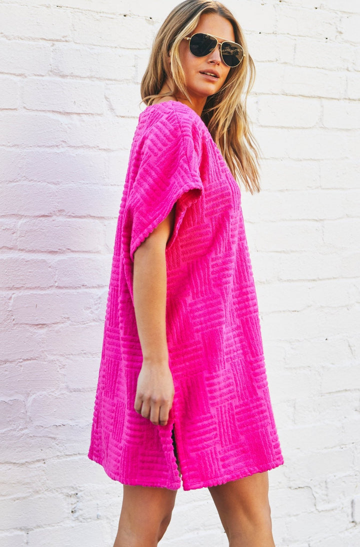 SALT & SUNSHINE TOWELLING COVER-UP - HOT PINK hammill & Co