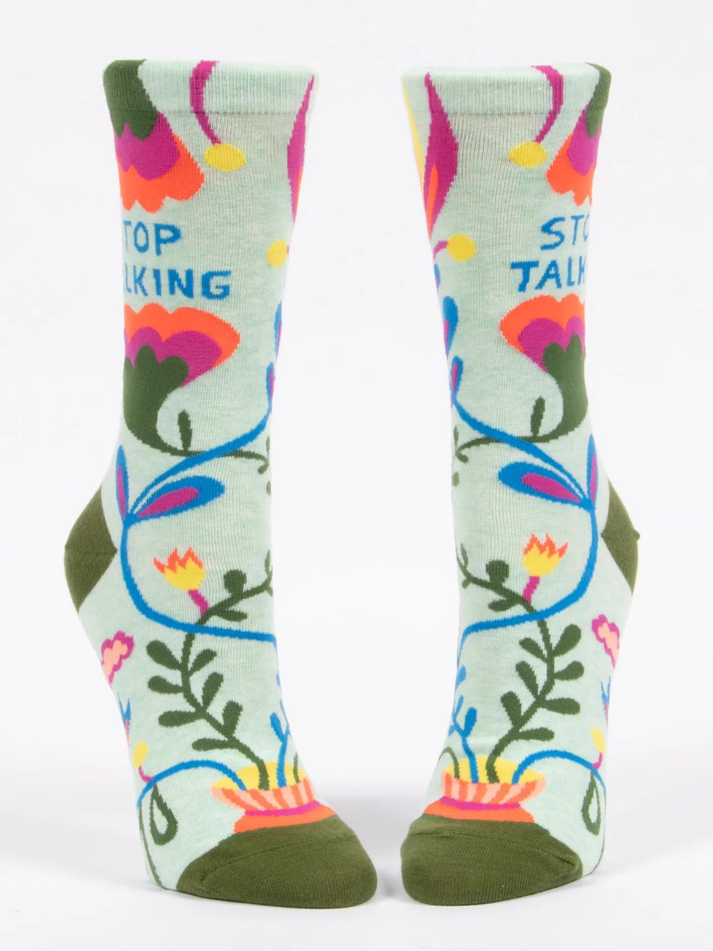 "Stop Talking" Socks socks Blue Q Socks