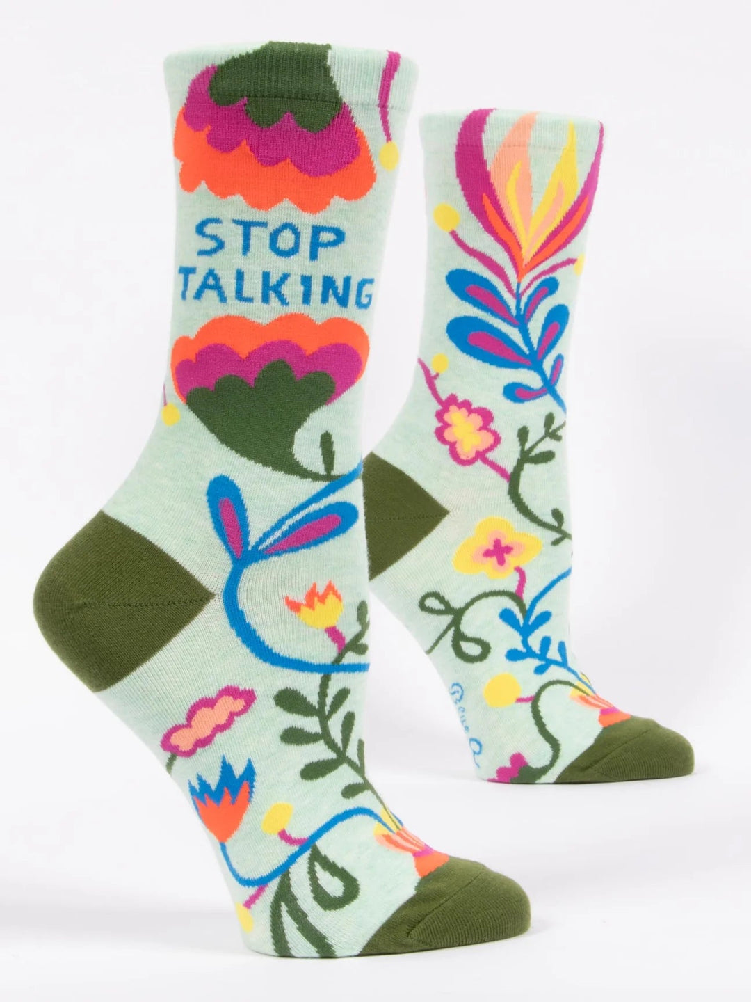 "Stop Talking" Socks socks Blue Q Socks