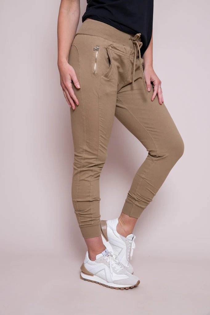 The Ultimate Joggers By Suzy D London - Taupe Bottoms SuzyD