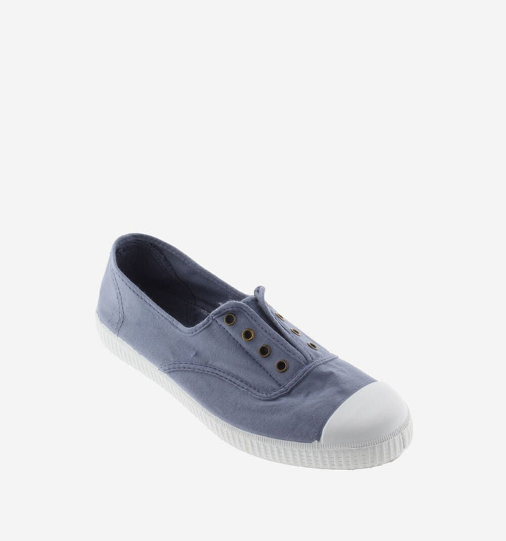 Canvas Elastic Trainers - Azul Shoes Victoria Shoes