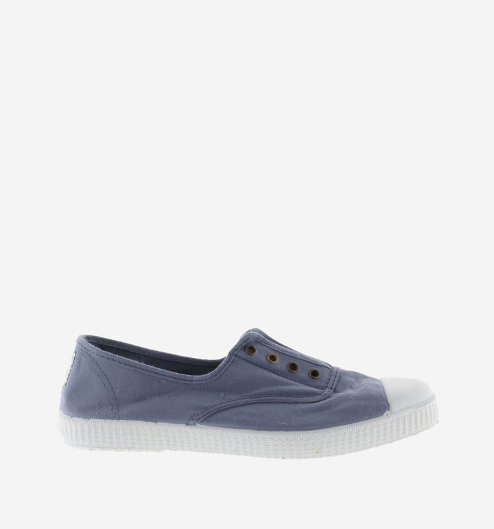 Canvas Elastic Trainers - Azul Shoes Victoria Shoes