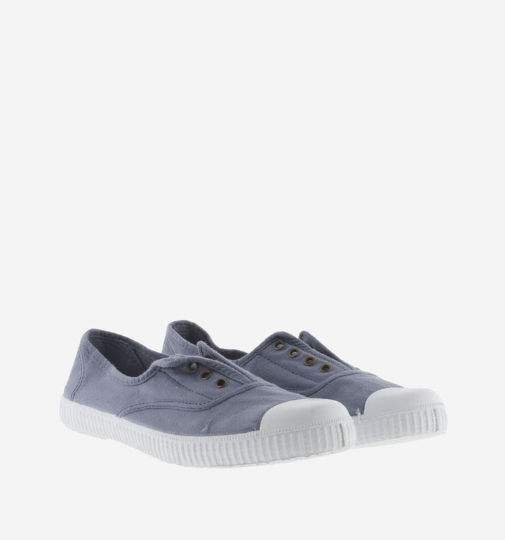 Canvas Elastic Trainers - Azul Shoes Victoria Shoes