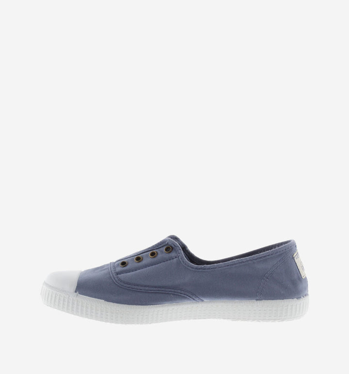 Canvas Elastic Trainers - Azul Shoes Victoria Shoes