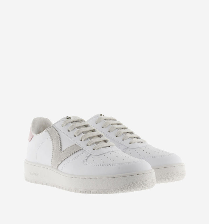 Sports Trainers Madrid Contrast - Grey with Pale pink Shoes Victoria Shoes