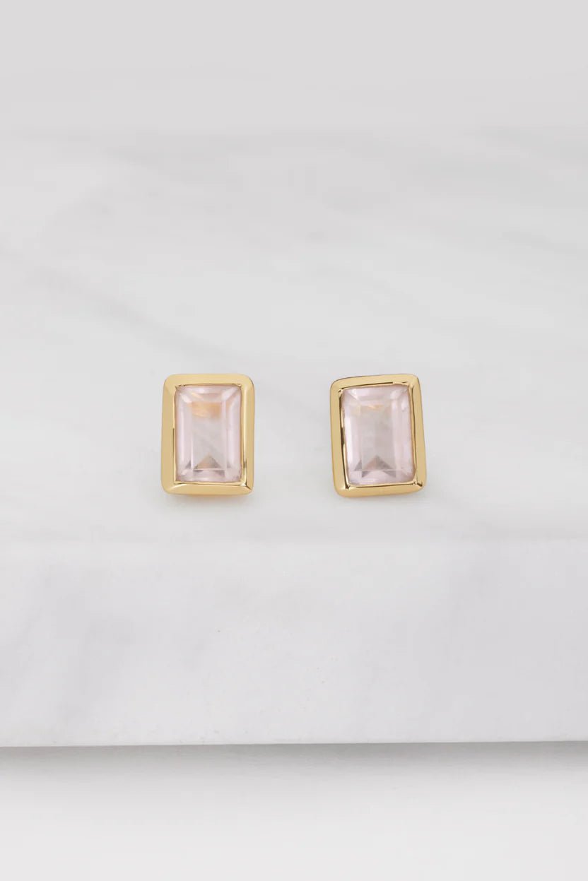Zafino Sierra Stud earing - rose quartz earing Zafino Jewellery