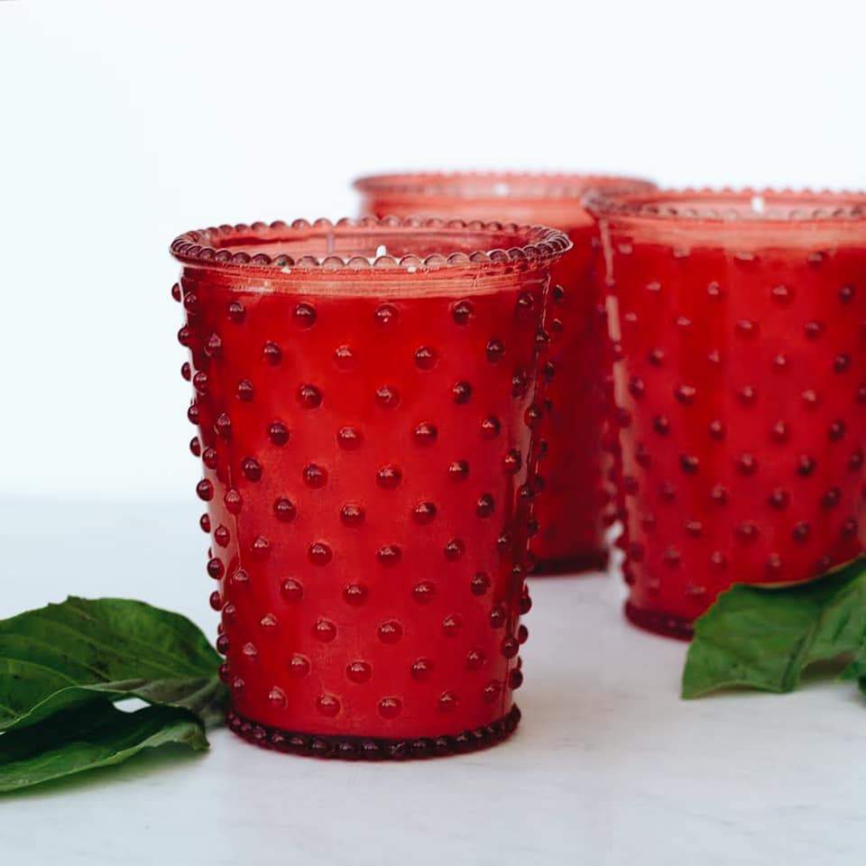 Watermelon Basil Hobnail candle - 100 Hour Candles Saison   