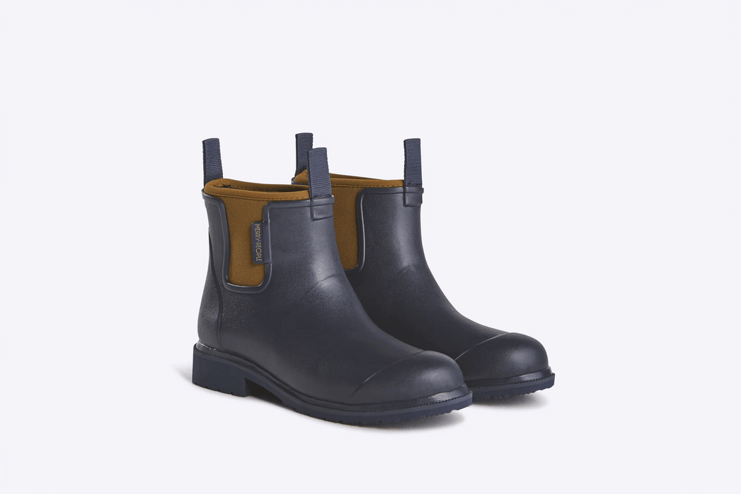Bobbi Gumboot // Oxford Blue boots Merry People