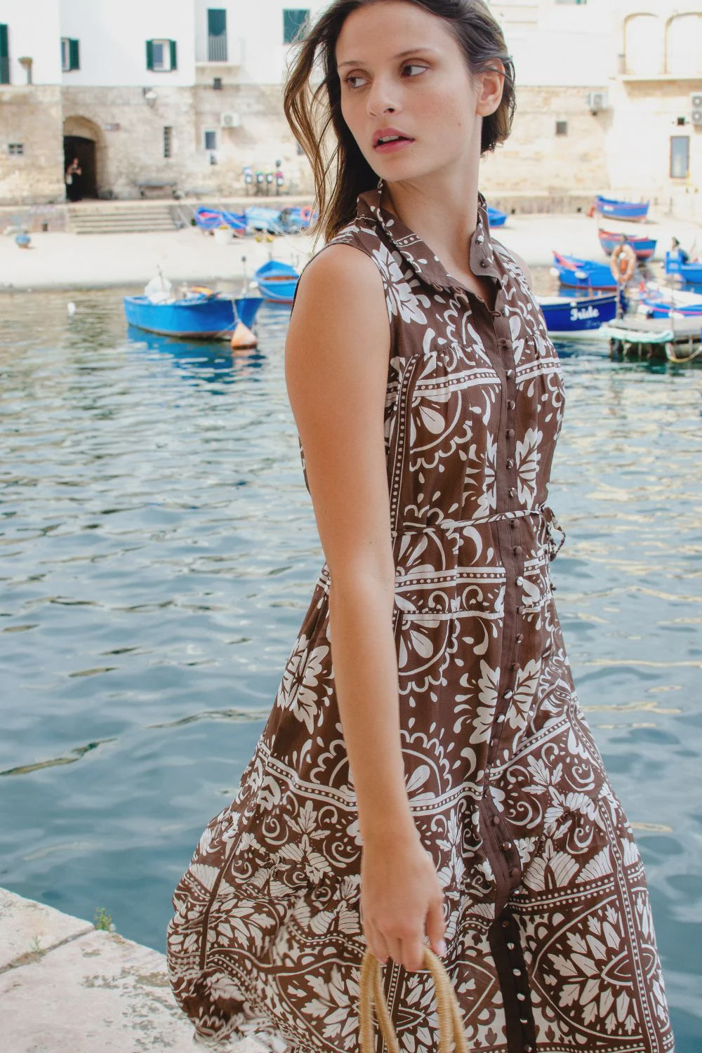 Crescent Dress - Choc Mosaic Dresses Zoe Kratzmann   