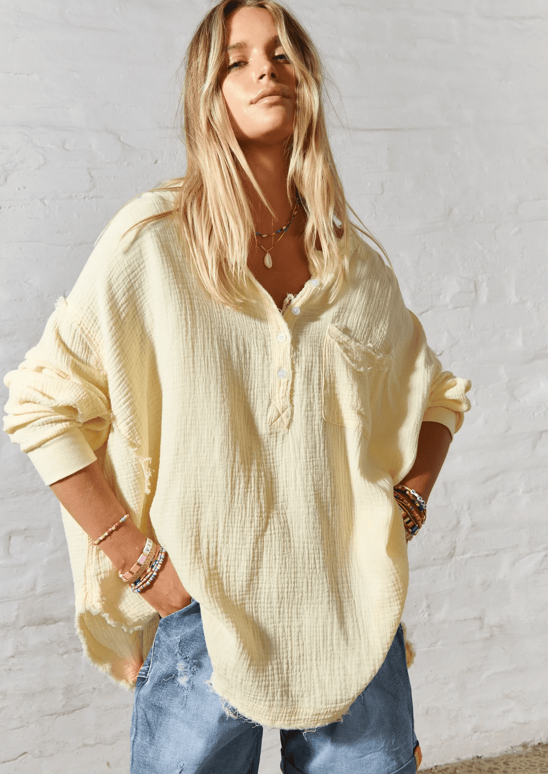 Hammill & Co Oversized Shirt - Lemon Shirts hammill & Co