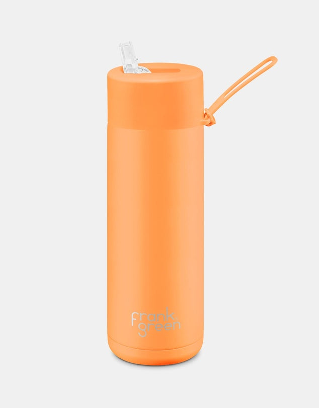 20oz / 595ml Stainless Steel Ceramic Reusable Bottle - Neon Orange Drink Bottles Frank Green   