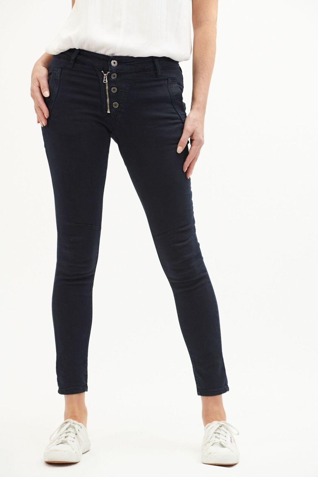 Italian Star Classic button front pant - black Jean Italian Star