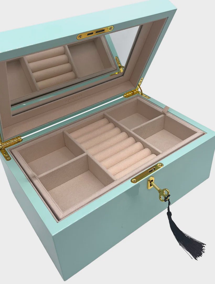 Lacquered Jewellery Box Turquoise Jewelery zjoosh