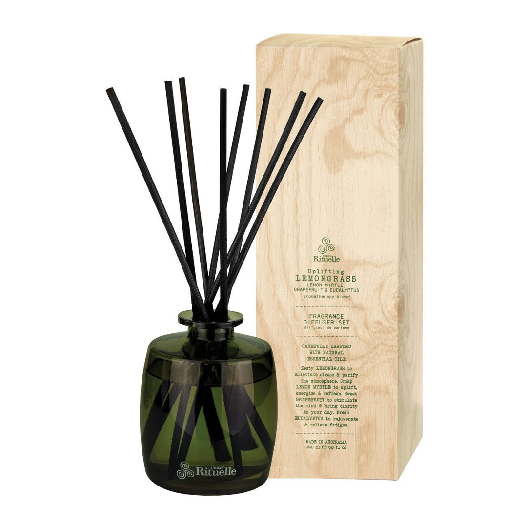 Lemongrass, Lemon Myrtle, Grapefruit & Eucalyptus Fragrance Diffuser Set | 220ml Candle Urban Rituelle