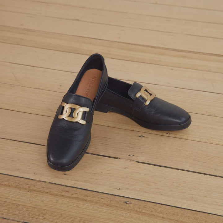 Luigi Black Loafer Shoes Alfie & Evie