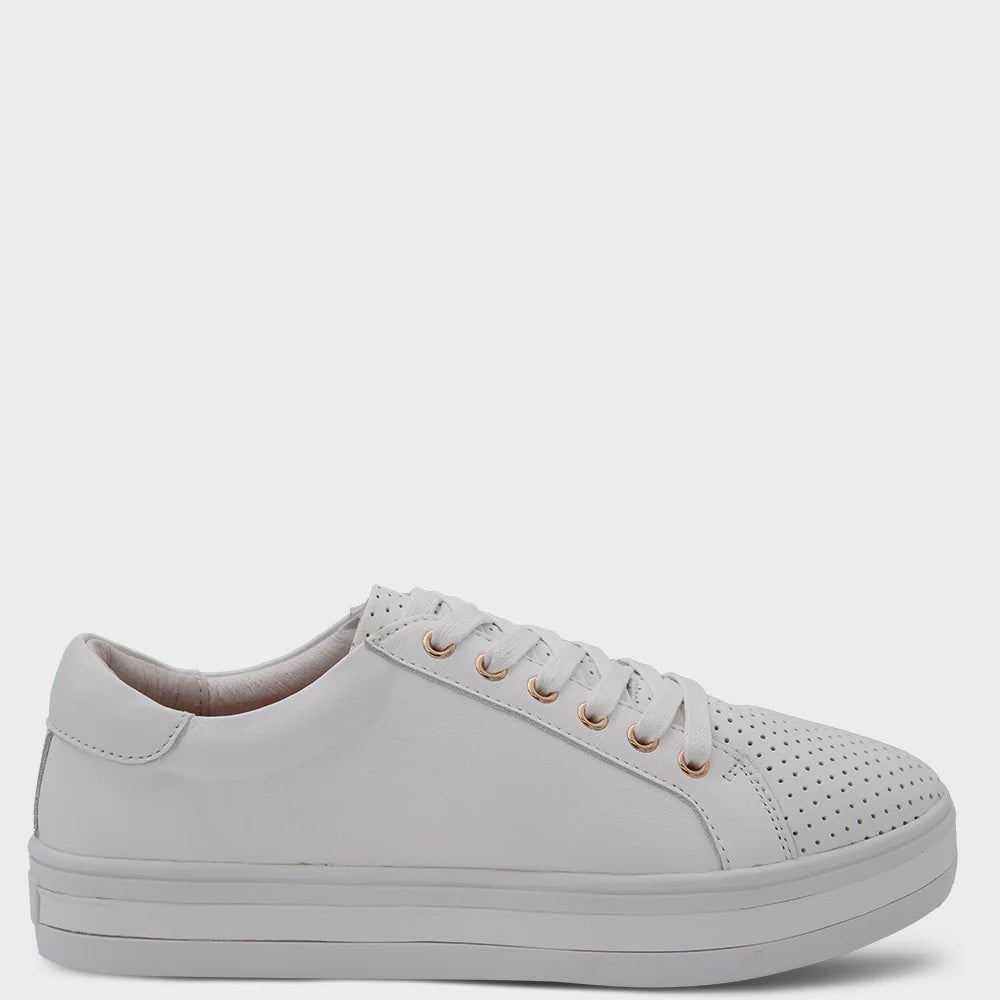 Paradise Sneaker White Leather Shoes Alfie & Evie