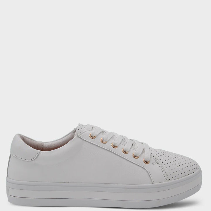 Paradise Sneaker White Leather Shoes Alfie & Evie
