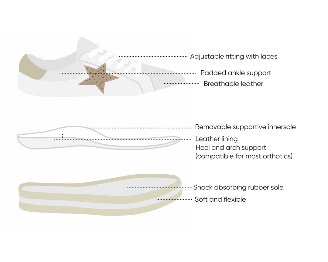 Paradise Sneaker White Leather Shoes Alfie & Evie