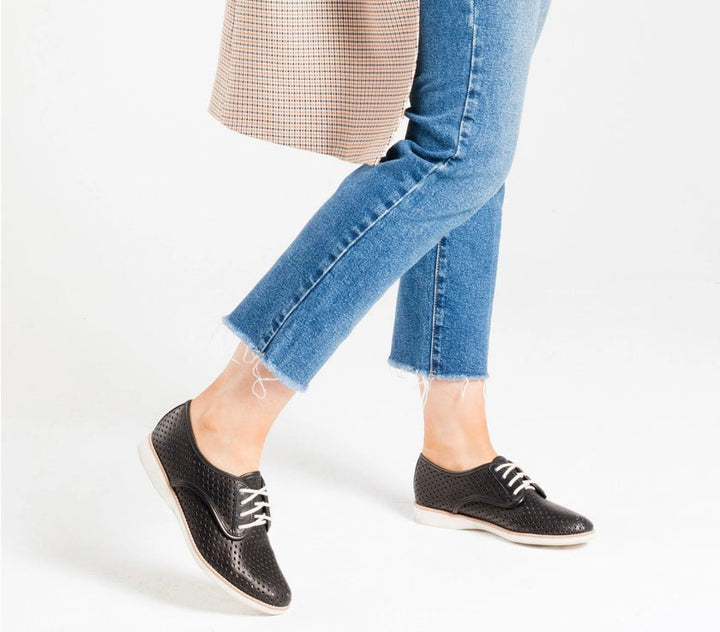 Derby Punch Black ROLLIE Shoes Rollie