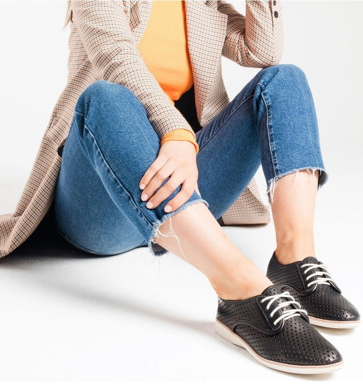 Derby Punch Black ROLLIE Shoes Rollie