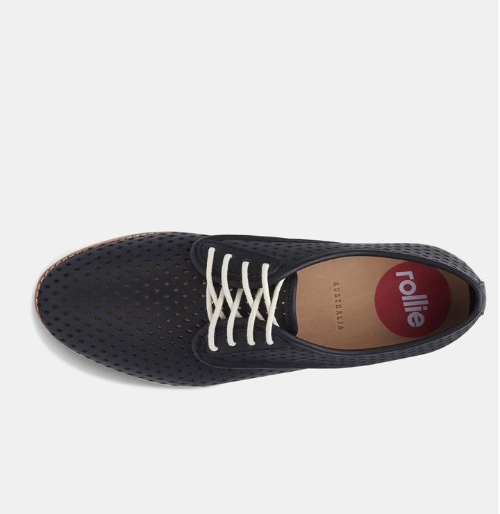 Derby Punch Black ROLLIE Shoes Rollie