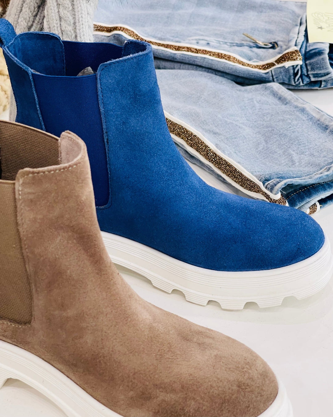 Suede denim boots General KMB footwear