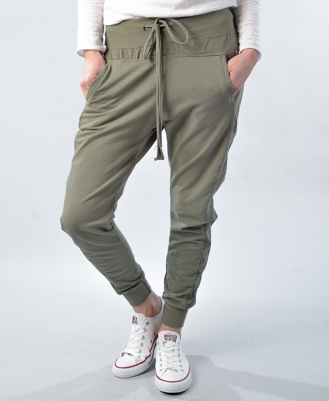 The Ultimate Joggers By Suzy D London Light Khaki Bottoms SuzyD