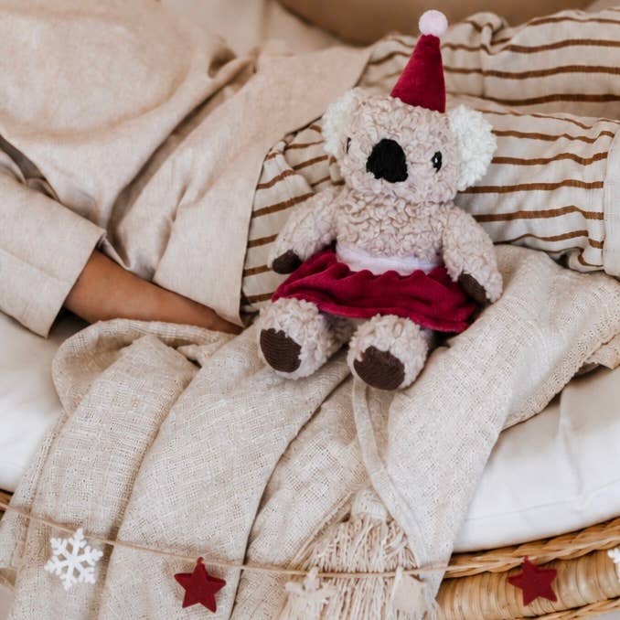 Christmas Bonnie Koala | plush toy and the little dog laughed