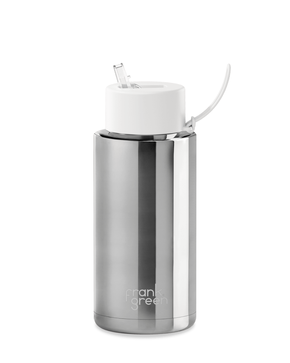 1 Ltr Ceramic Reusable Bottle Original Straw hull Drink Bottles Frank Green