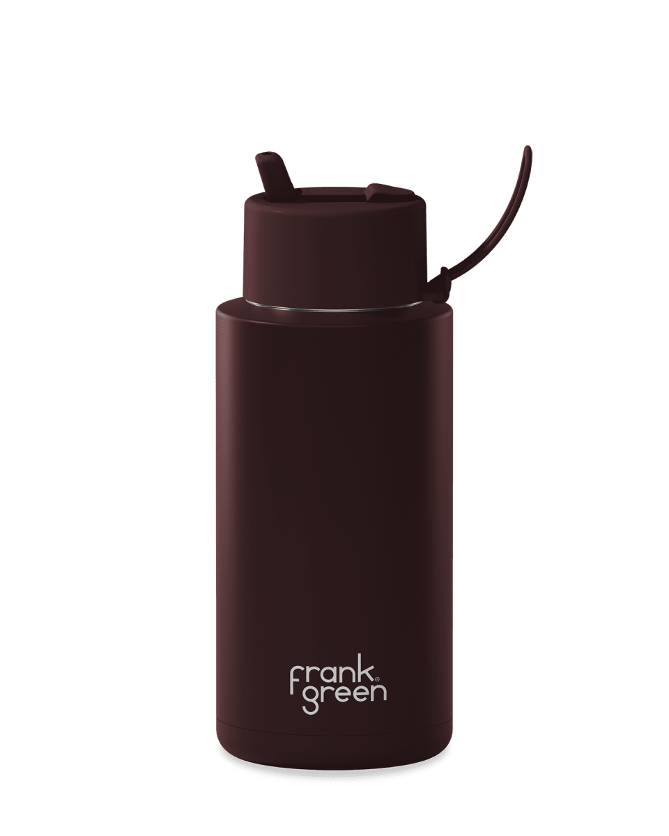 1 Ltr | Flip Lid Reusable Frank Green Ceramic Drink Bottle - Large 34oz Drink Bottles Frank Green Chocolate