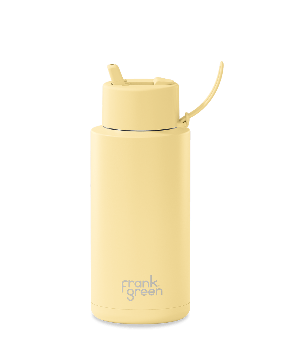 1 Ltr | Flip Lid Reusable Frank Green Ceramic Drink Bottle - Large 34oz Drink Bottles Frank Green Buttermilk