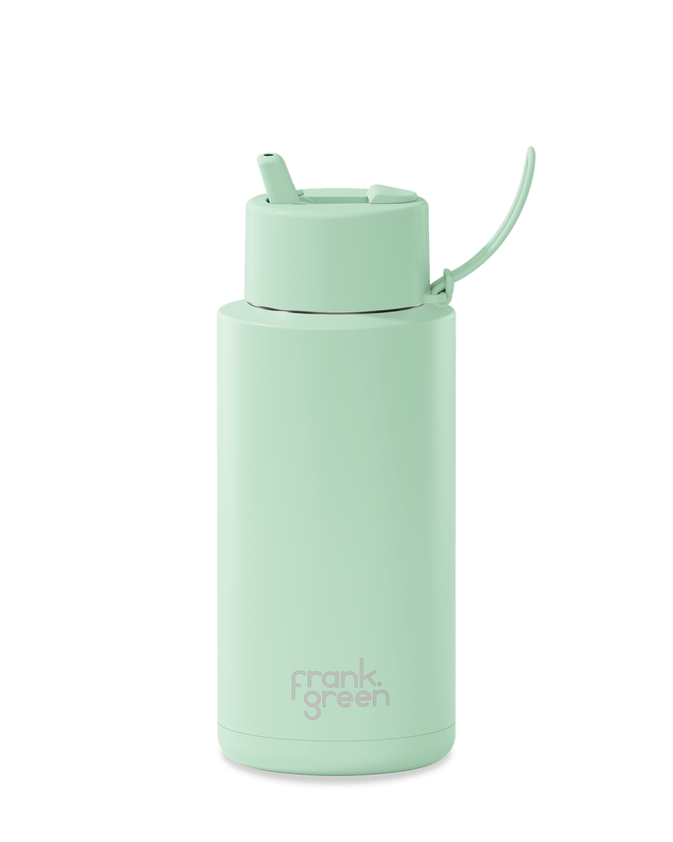 1 Ltr | Flip Lid Reusable Frank Green Ceramic Drink Bottle - Large 34oz Drink Bottles Frank Green Mint