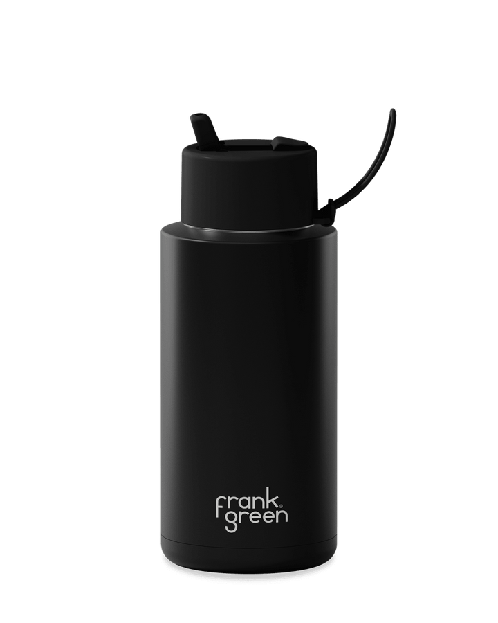 1 Ltr | Flip Lid Reusable Frank Green Ceramic Drink Bottle - Large 34oz Drink Bottles Frank Green Midnight