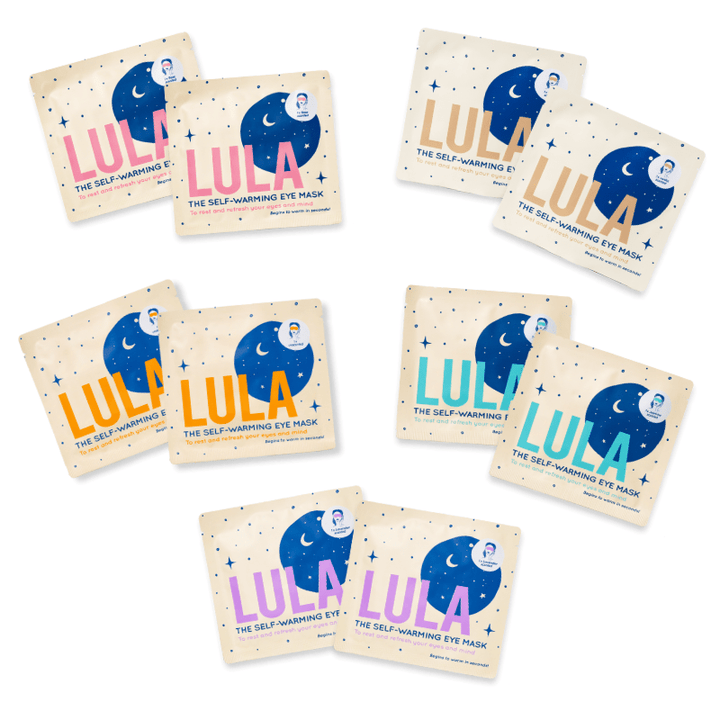 10-pack box of Lula Eye Masks - mixed eye mask Lula