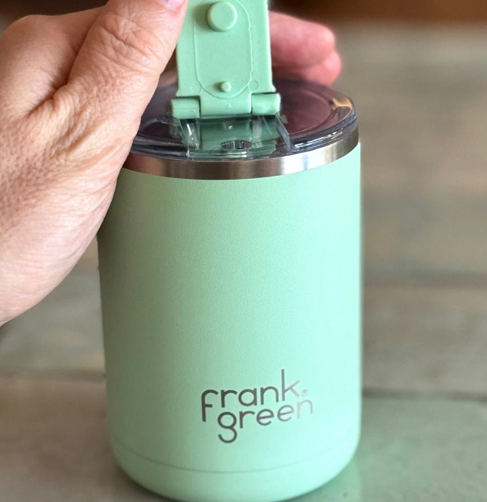 12Oz Ceramic Coffee Cup with Hinged Lid - Mint coffee cup Frank Green