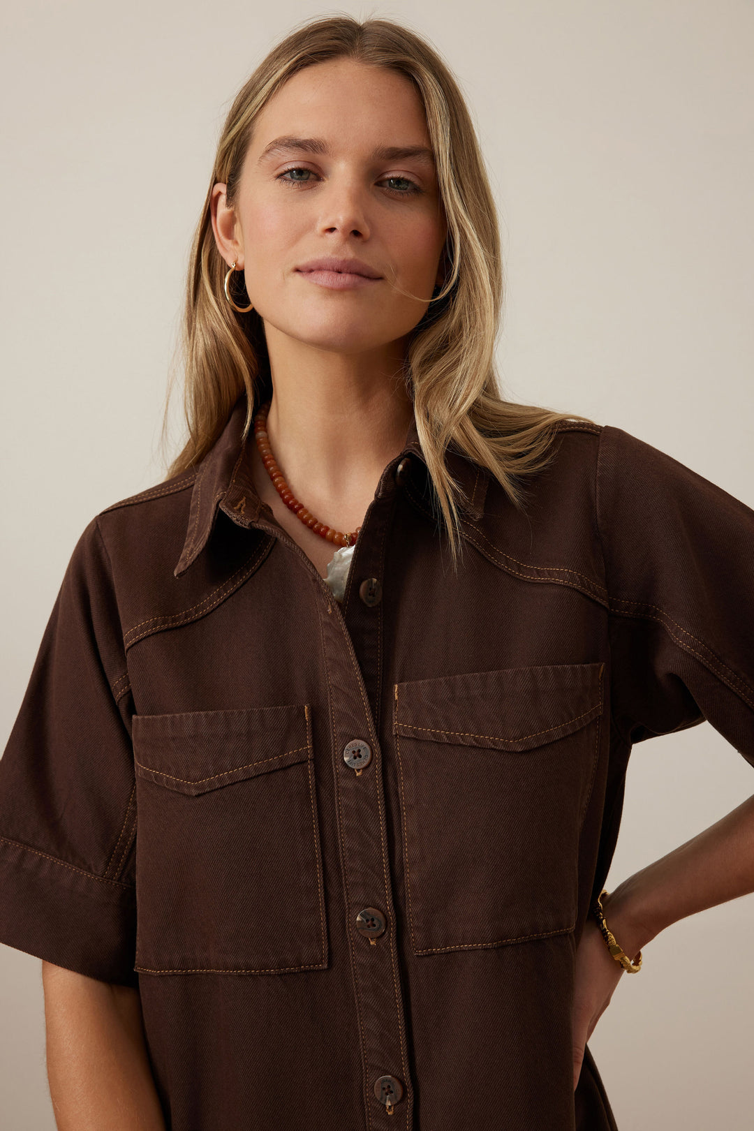 Ava Short Sleeve Midi Dress - Chocolate dress Ceres Life