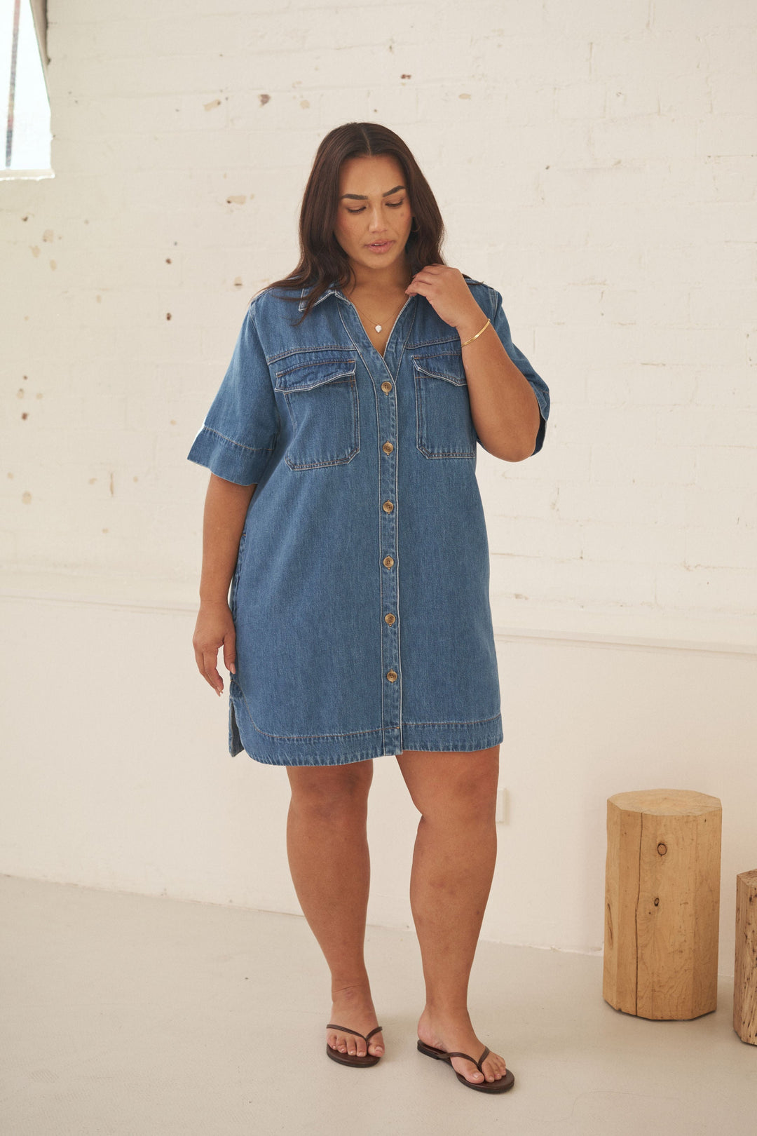 Bonnie Relaxed Shirt Dress - Fresh Indigo dress Ceres Life