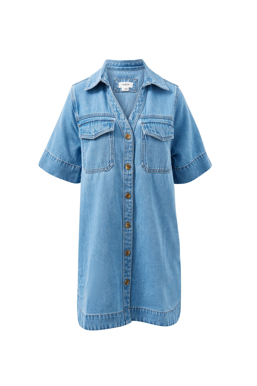Bonnie Relaxed Shirt Dress - Vintage Blue dress Ceres Life