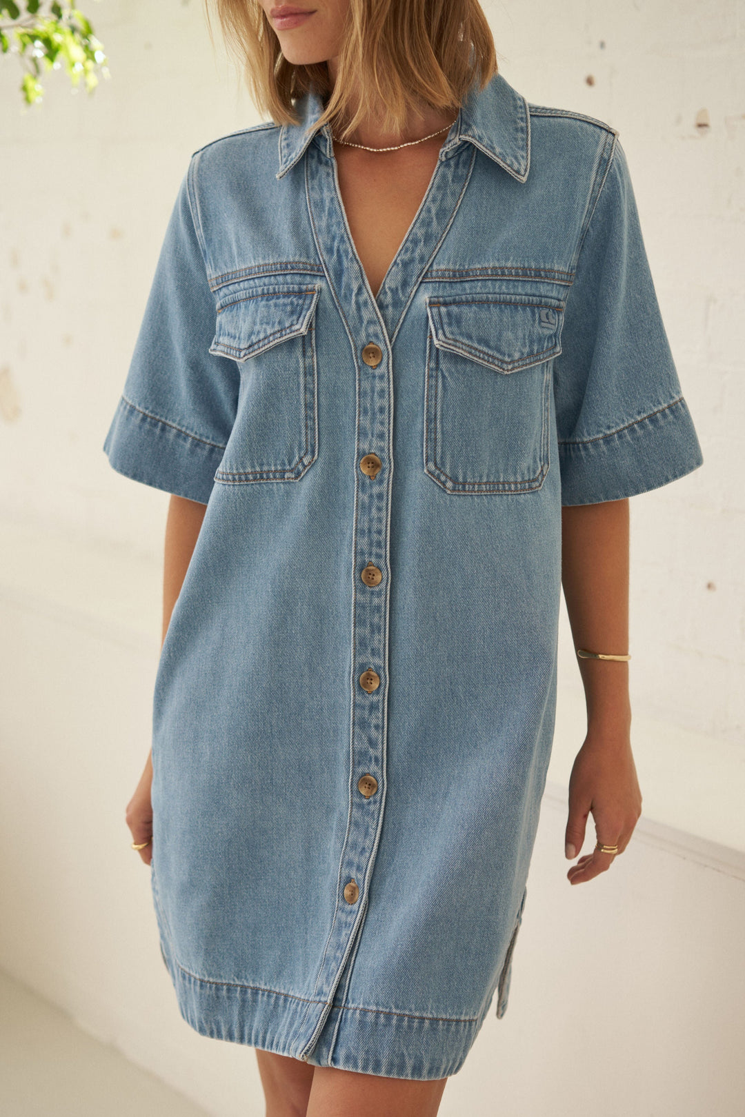Bonnie Relaxed Shirt Dress - Vintage Blue dress Ceres Life