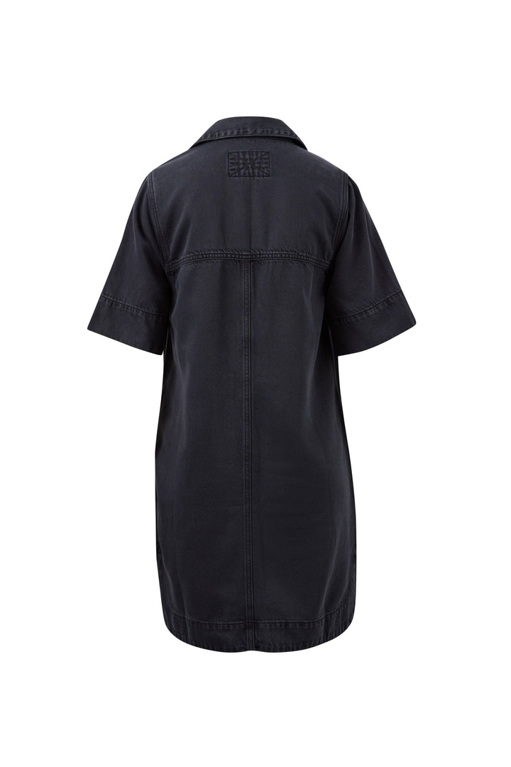Bonnie Relaxed Shirt Dress - Washed Black Dress Ceres Life