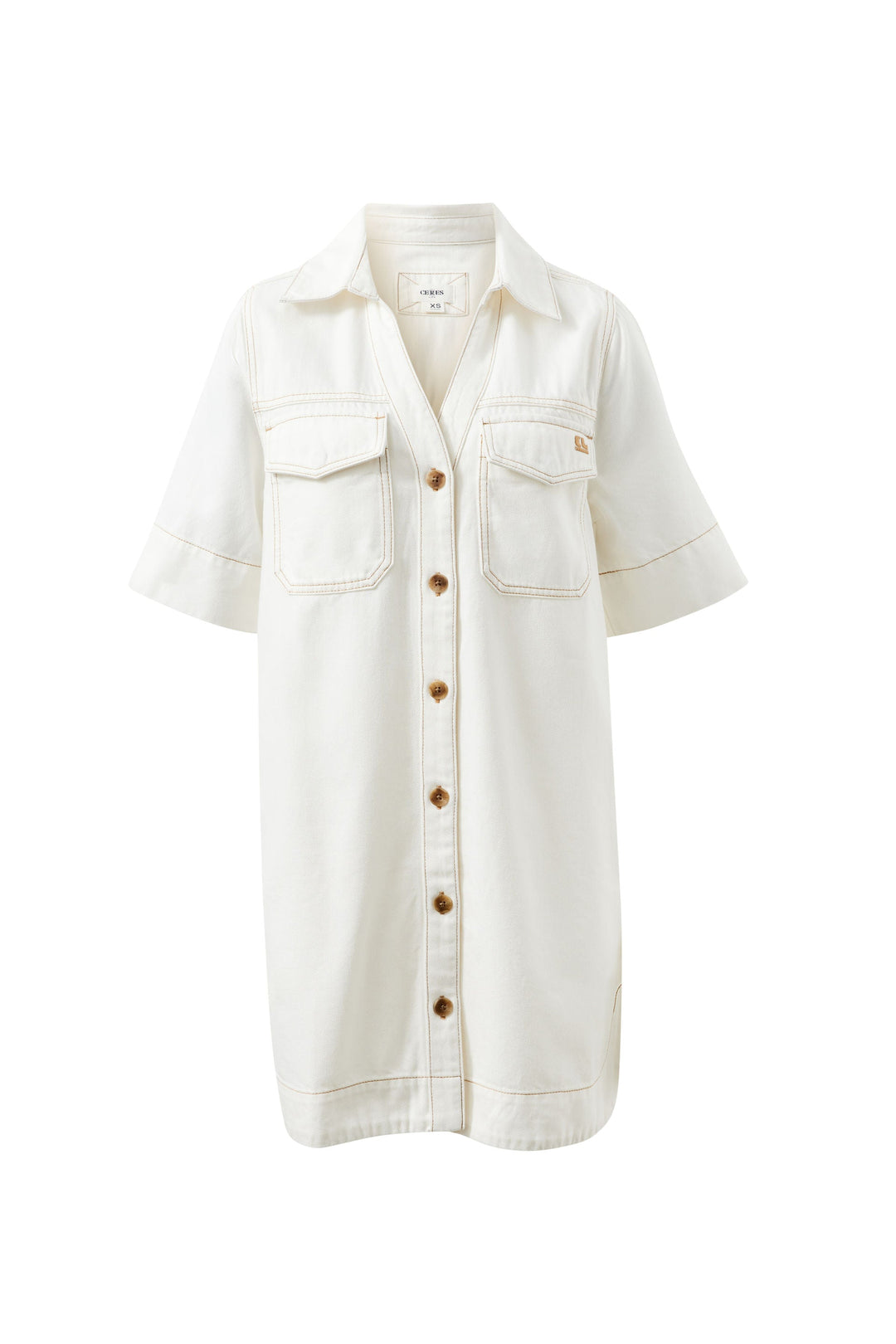 Bonnie Relaxed Shirt Dress - Fresh Ecru dress Ceres Life