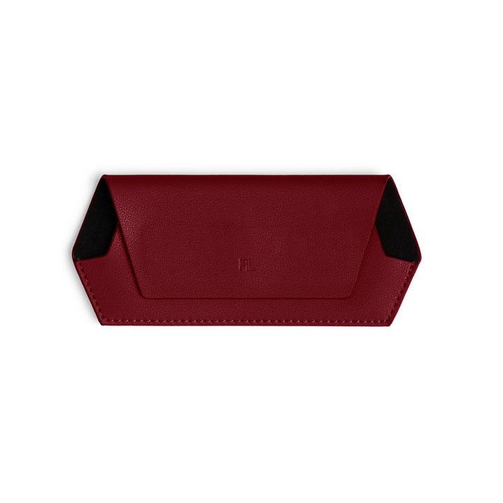 Fox and Leo glasses case - Burgundy Fox and Leo