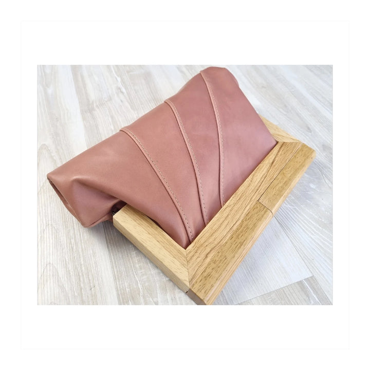Moy Leather/Timber Clutch Rose Bags Moy Tasmania   