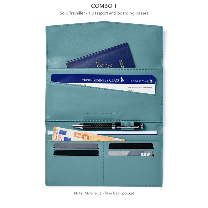 The Traveller 2.0 - Teal Wallet Fox and Leo