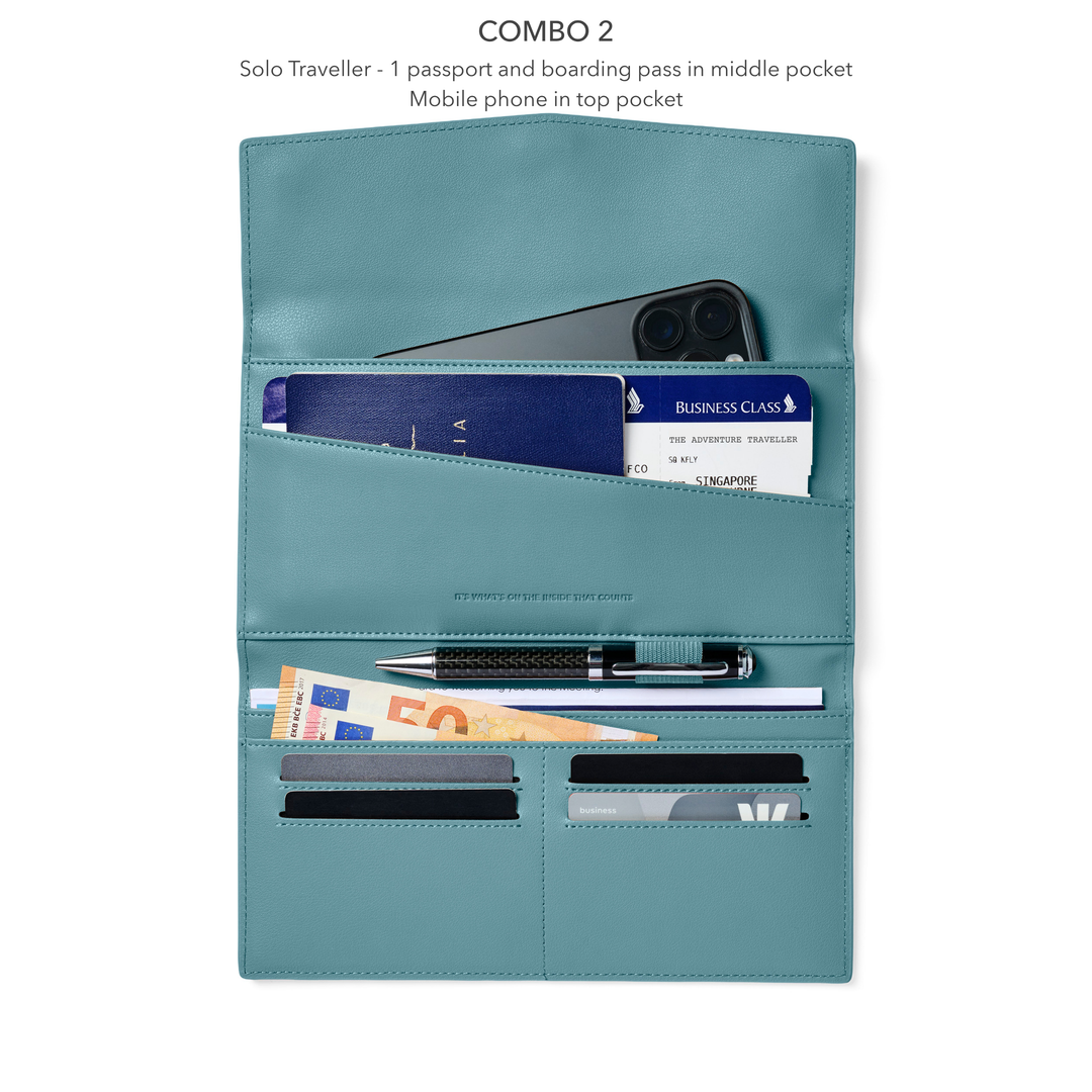 The Traveller 2.0 - Teal Wallet Fox and Leo