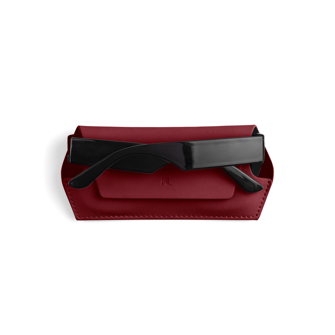 Fox and Leo glasses case - Burgundy Fox and Leo