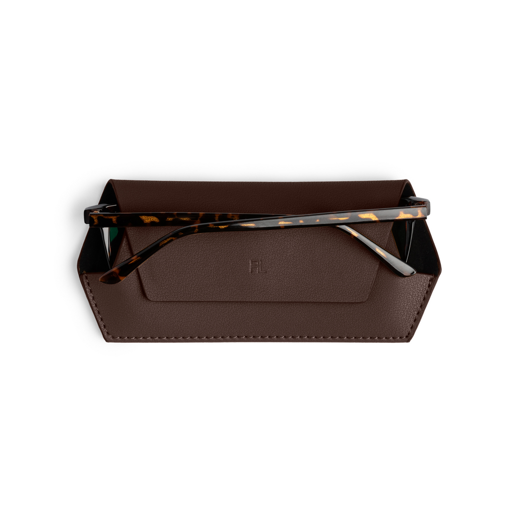Fox and Leo glasses case - Chocolate Fox and Leo