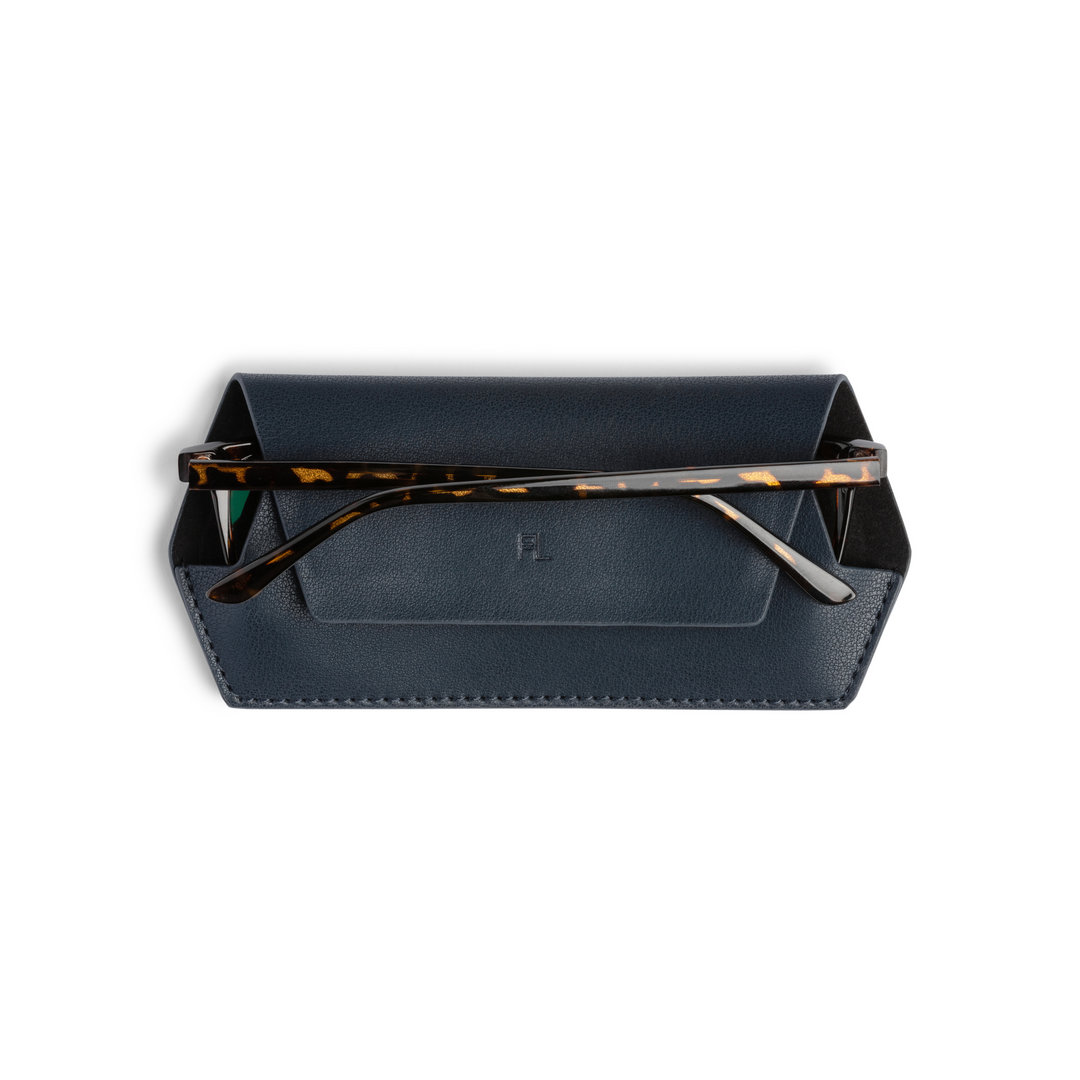 Slimline Glasses Case - Navy glasses case Fox and Leo