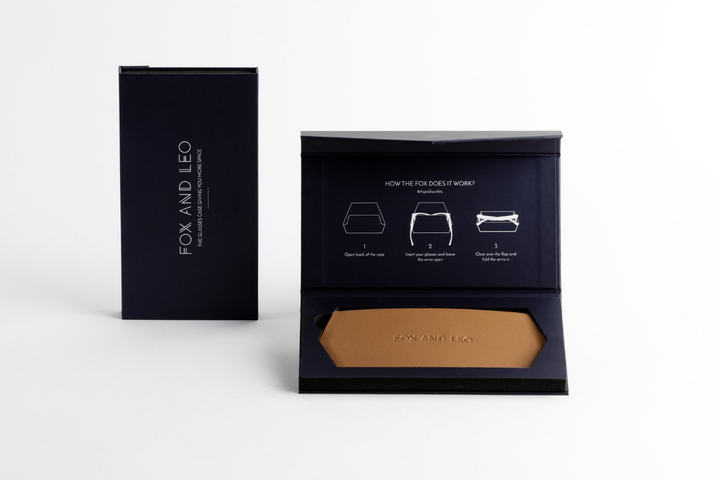 Slimline Glasses Case - Tan glasses case Fox and Leo