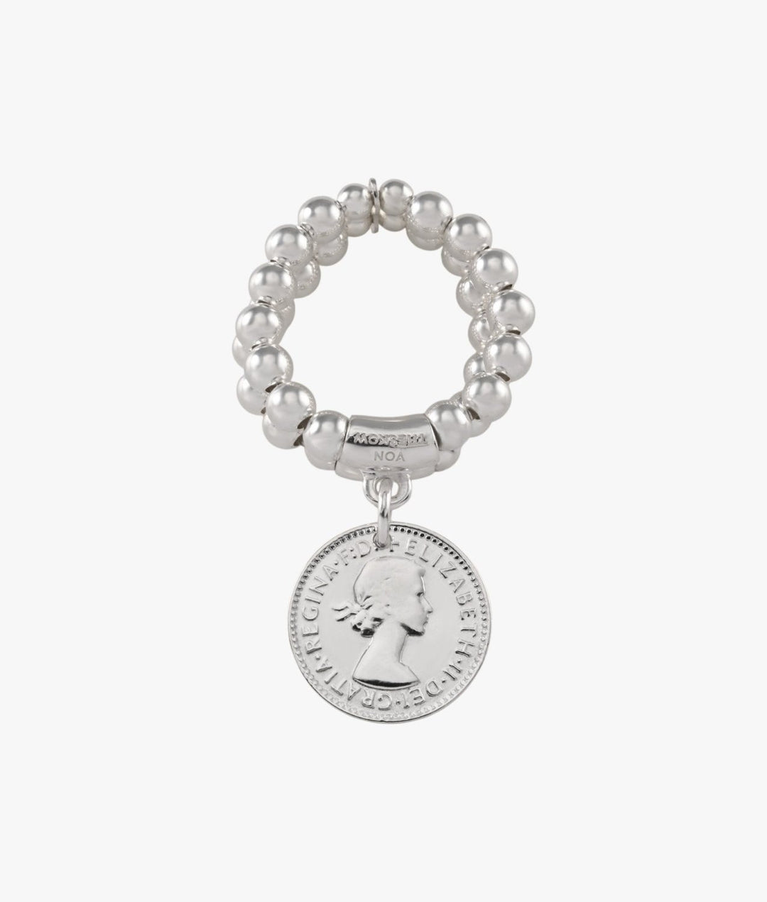 2-Strand Sterling Silver Stretchy Ring with coin ring Von Treskow